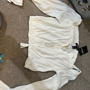 White off the shoulder top brand new size medium